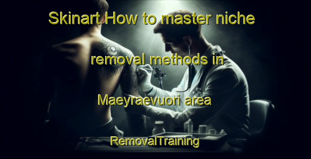 Skinart How to master niche removal methods in Maeyraevuori area | RemovalTraining | RemovalClasses | SkinartTraining-Finland